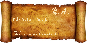 Mösler Anett névjegykártya
